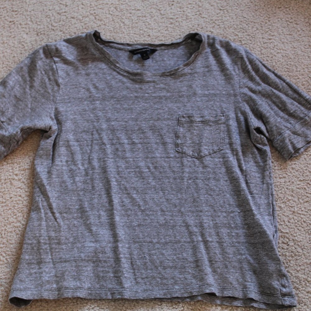 Womens green and white striped t-shirt